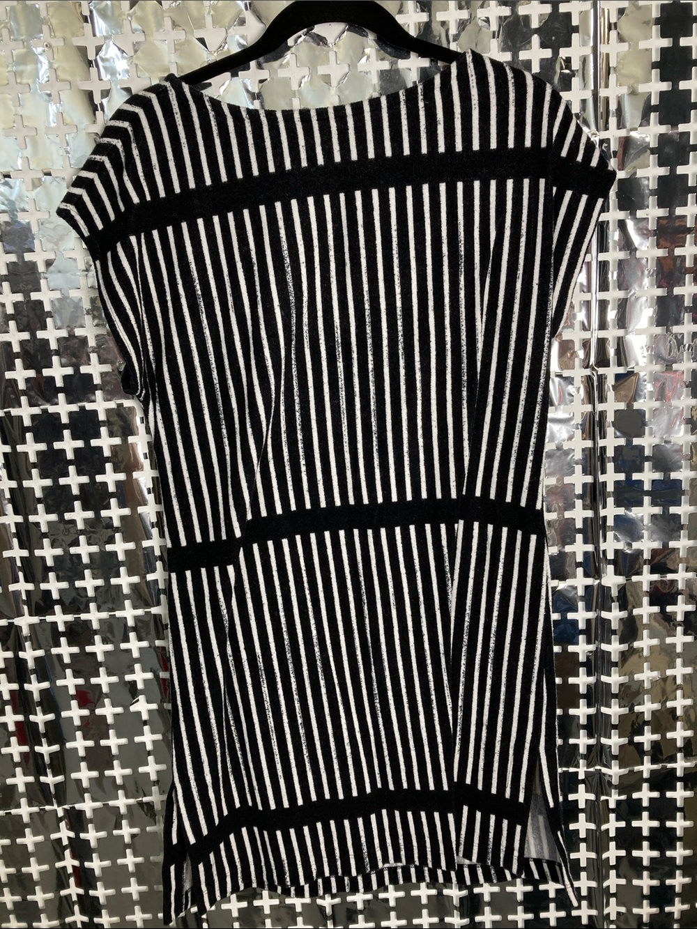 Marimekko Black and White Striped Midi Dress